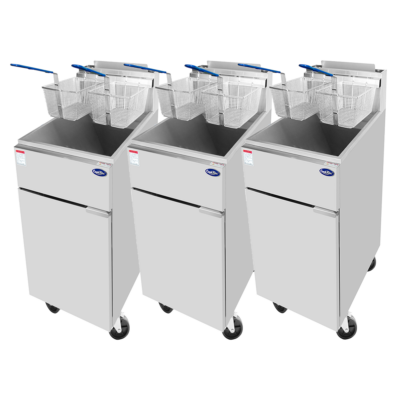 Three 40 lb. 2 Basket Fryers