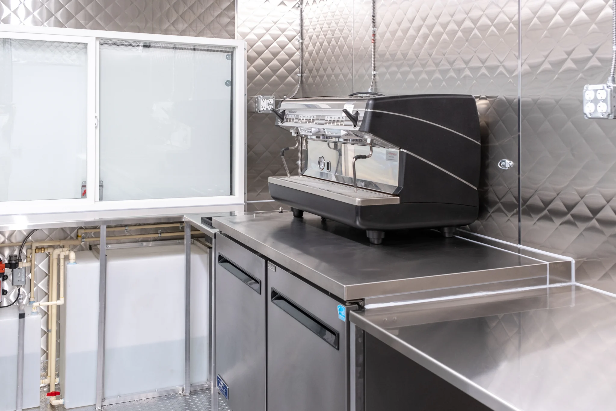 Food trailer custom designed for coffee, snack, and beverage vendors in California.